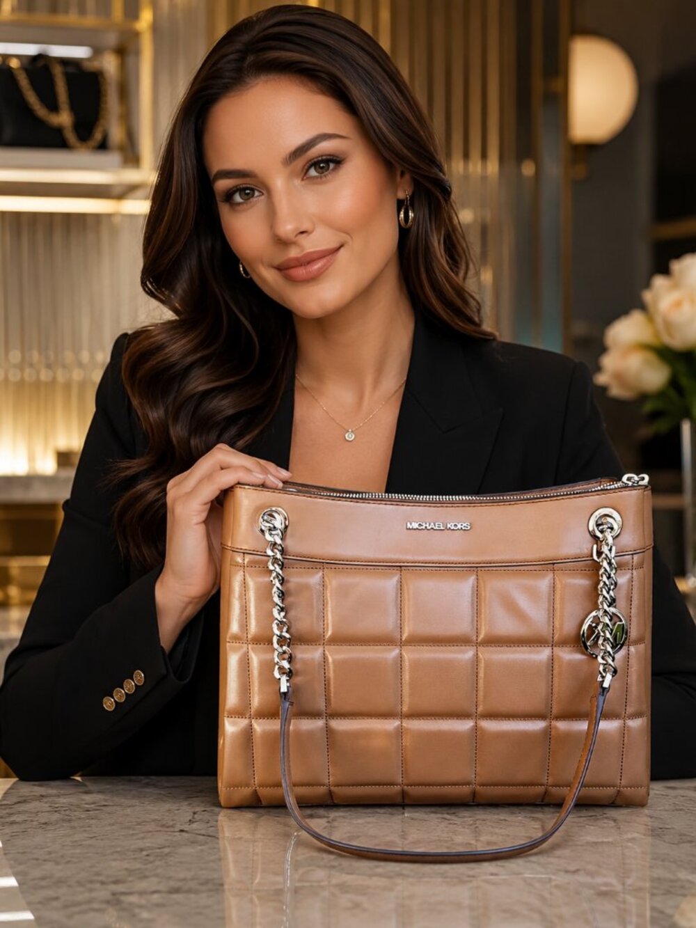 Michael Kors Tan Quilted Women's Bag